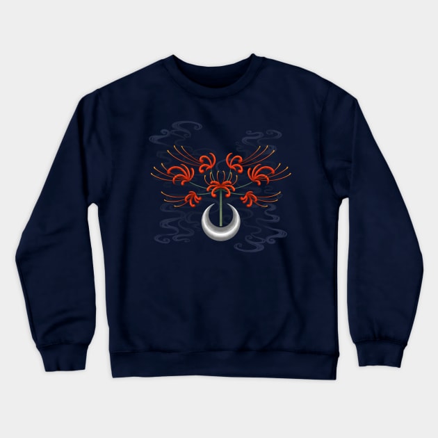 In darkness blooms the spider lily - Inspired by Tsukuyomi from Final Fantasy 14 Crewneck Sweatshirt by SamInJapan